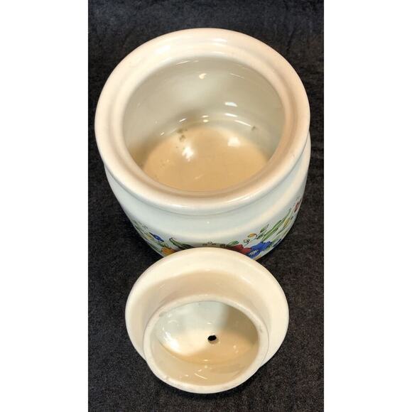 Mid Century Modern Provincial by Home Concepts Stoneware Condiment Jar With Lid - Picture 6 of 8